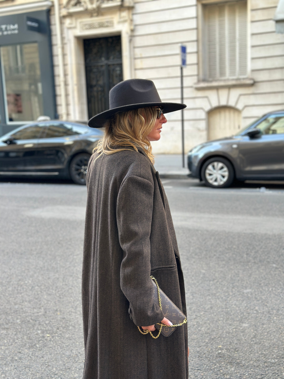 Manteau laine rayure choco 30189