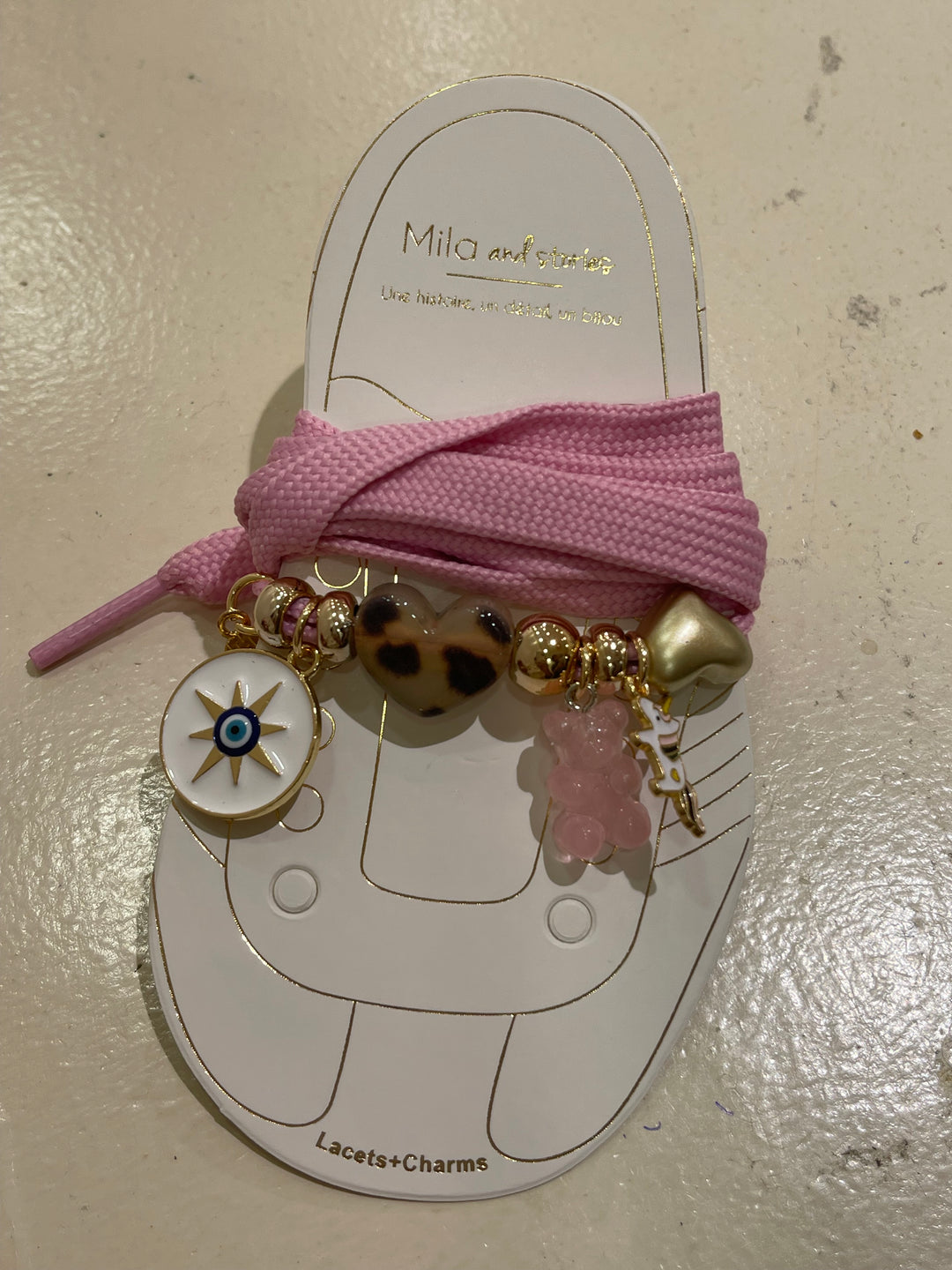 Lacets chaussures rose nours