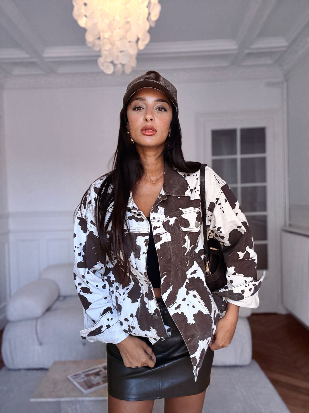 Veste jean motif 🐄 vache 9894