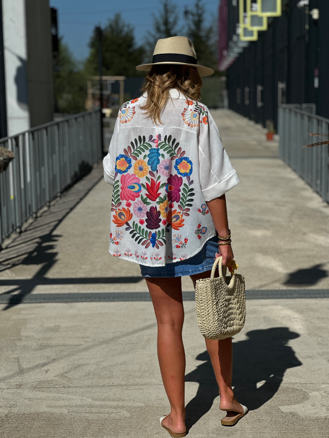 Chemise blanc imprimé floral 3959