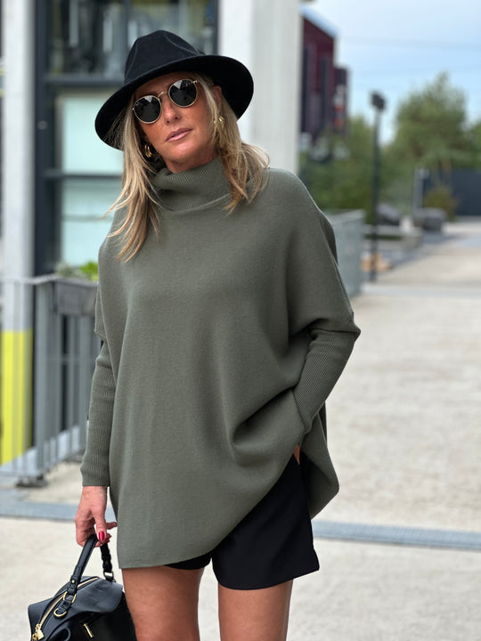 Pull col montant manches resserrées 1701