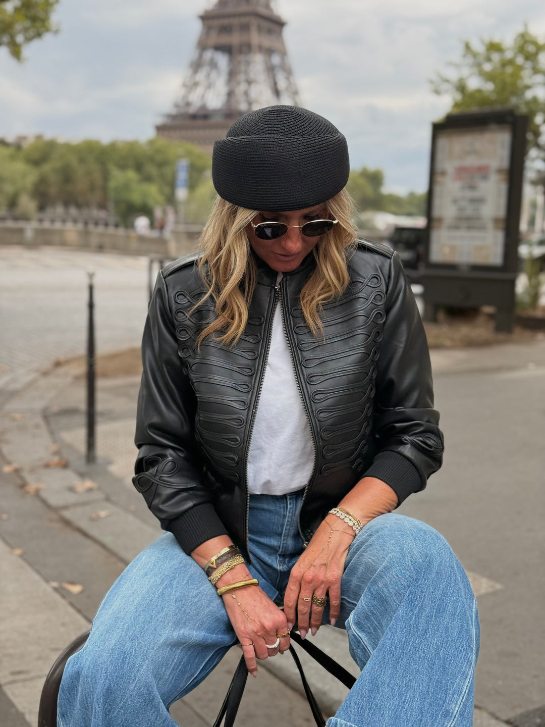Veste similicuir officier Noir 139005