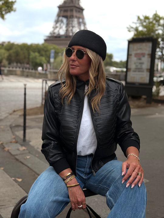 Veste similicuir officier Noir 139005