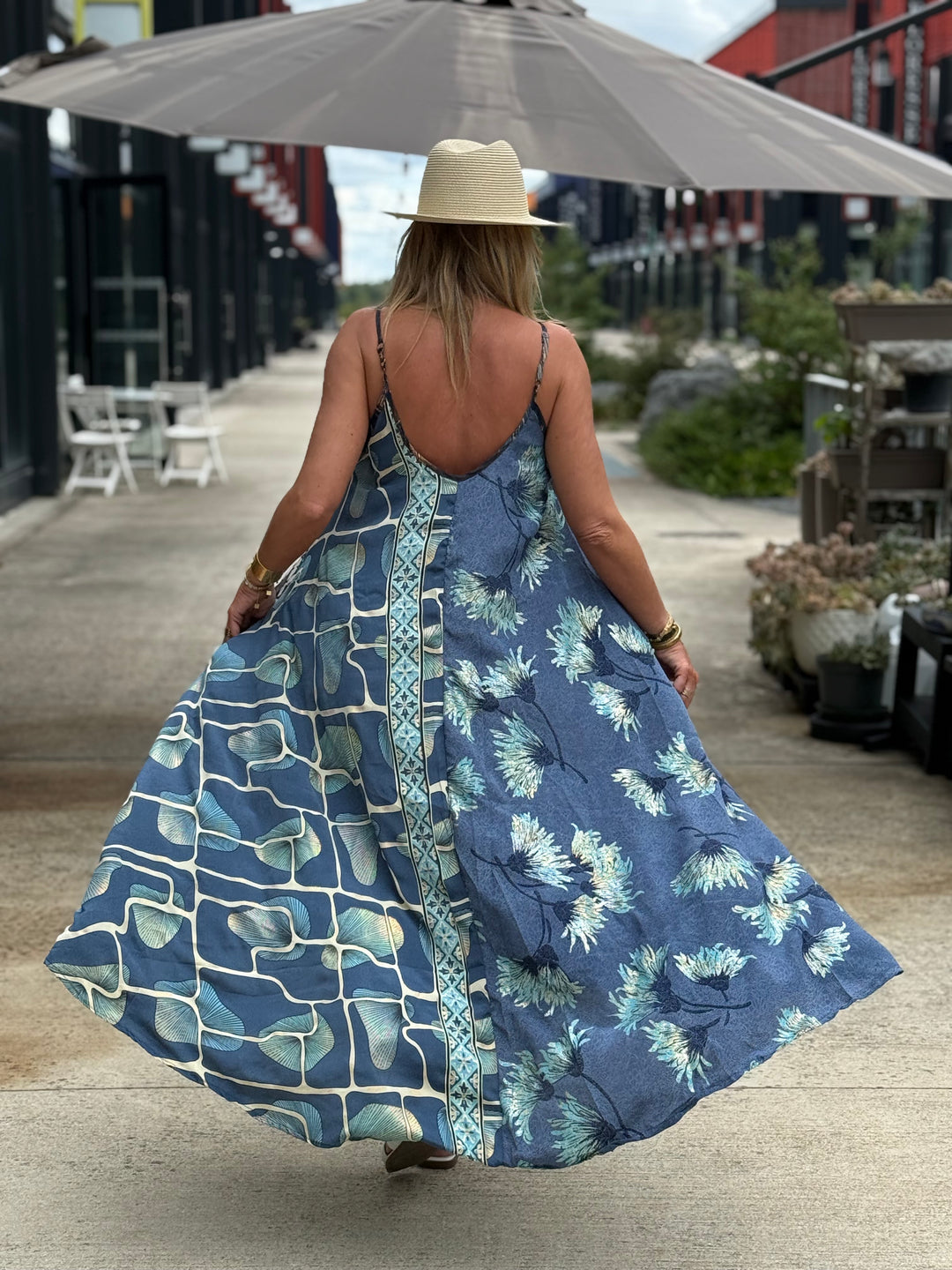 Robe imprimée patchwork loose