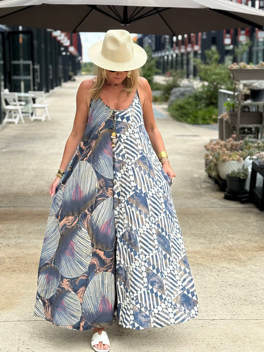 Robe imprimée patchwork loose