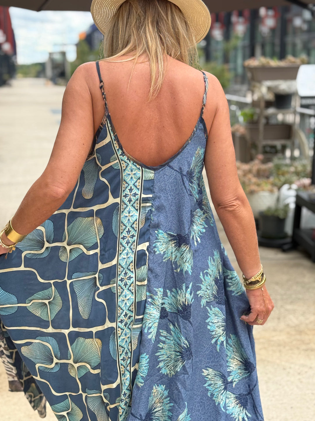 Robe imprimée patchwork loose