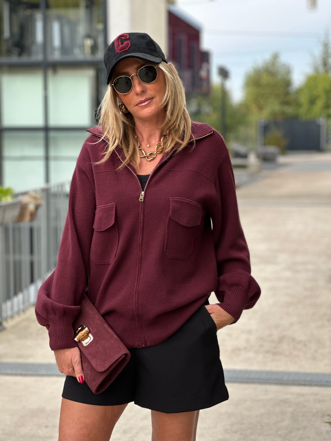 Gilet zip col cheminée poches 8930