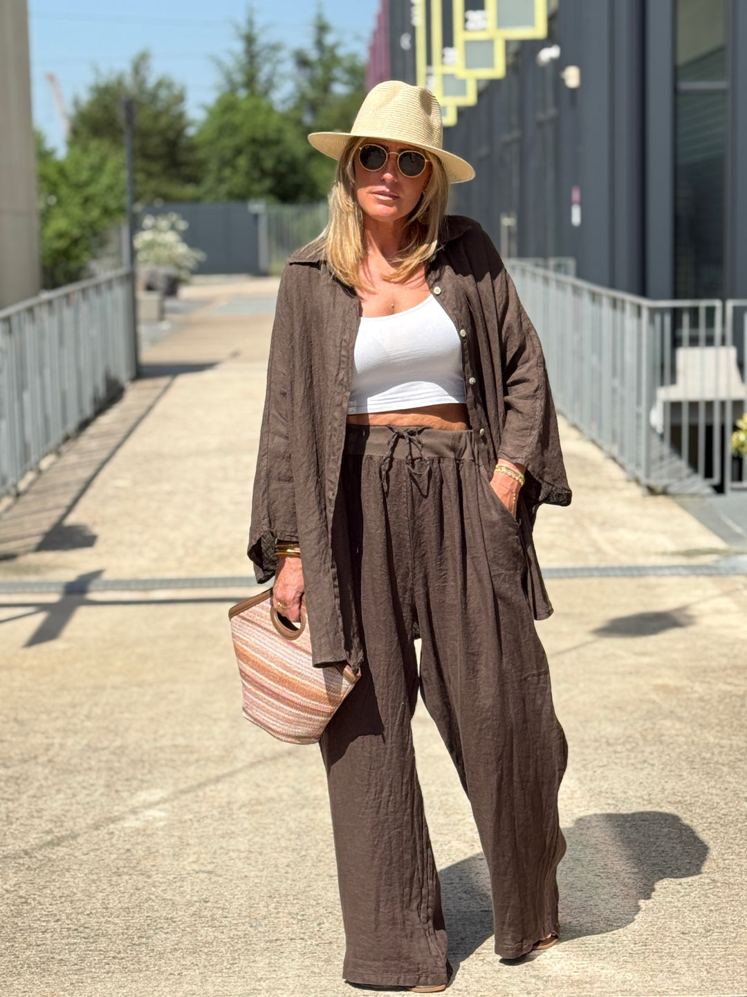 Chemise cape lin maxi oversize