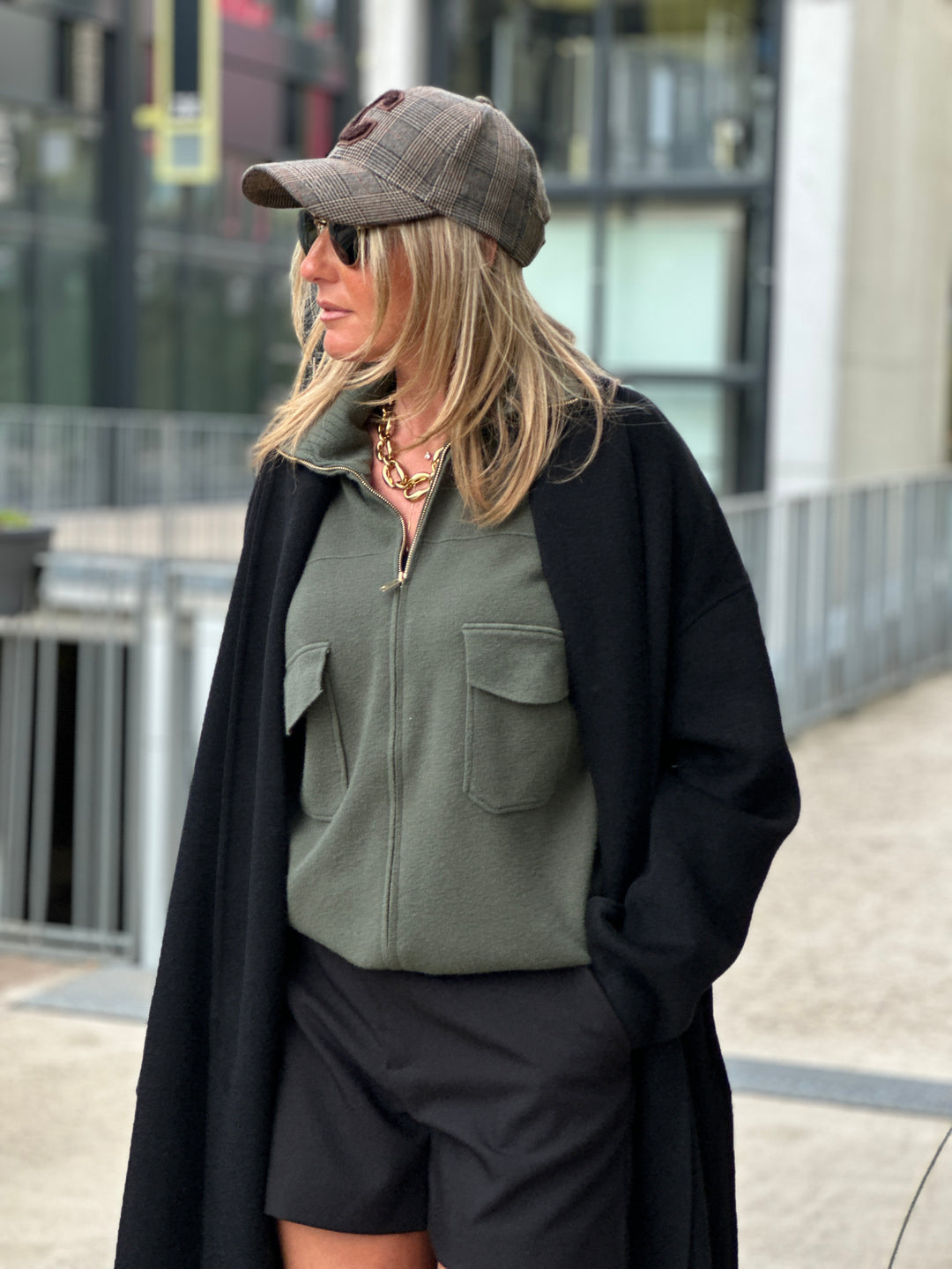 Gilet zip col cheminée poches 8930