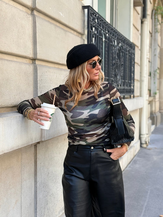 Top militaire cachemire T79503-2