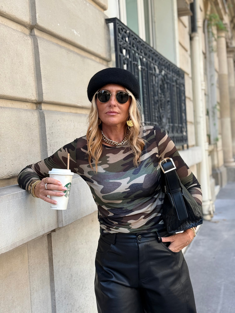 Top militaire cachemire T79503-2
