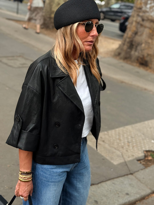 Veste similicuir Nina Noir 8509