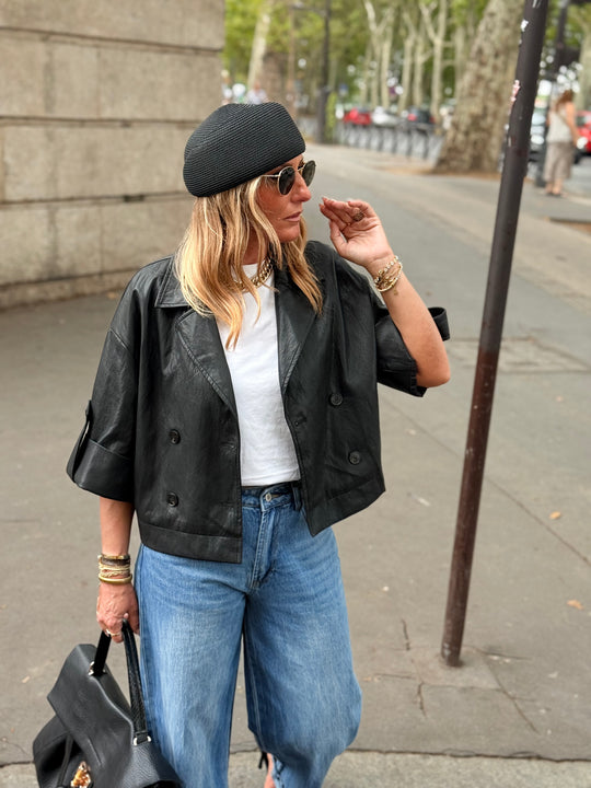 Veste similicuir Nina Noir 8509