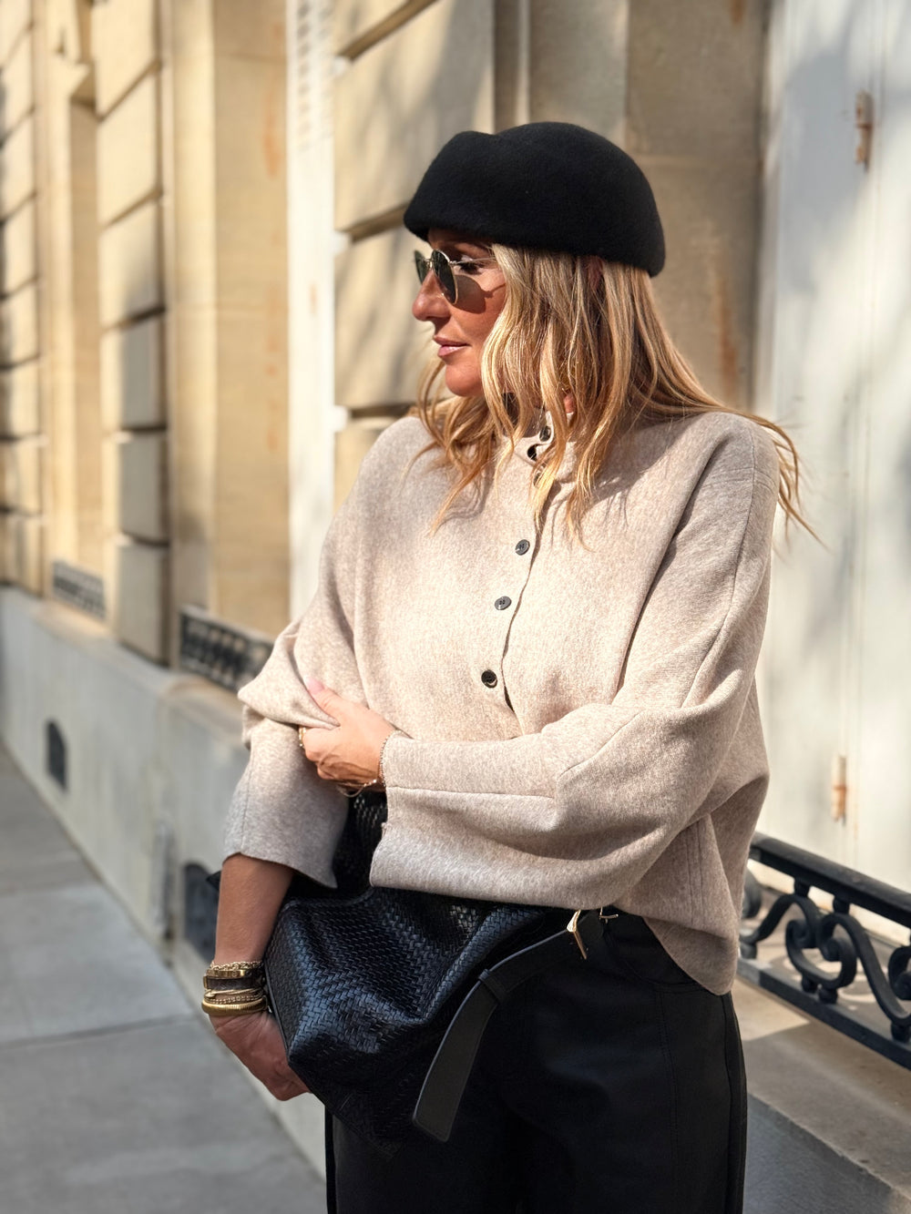 Pull boutonnés  DL-001 Taupe