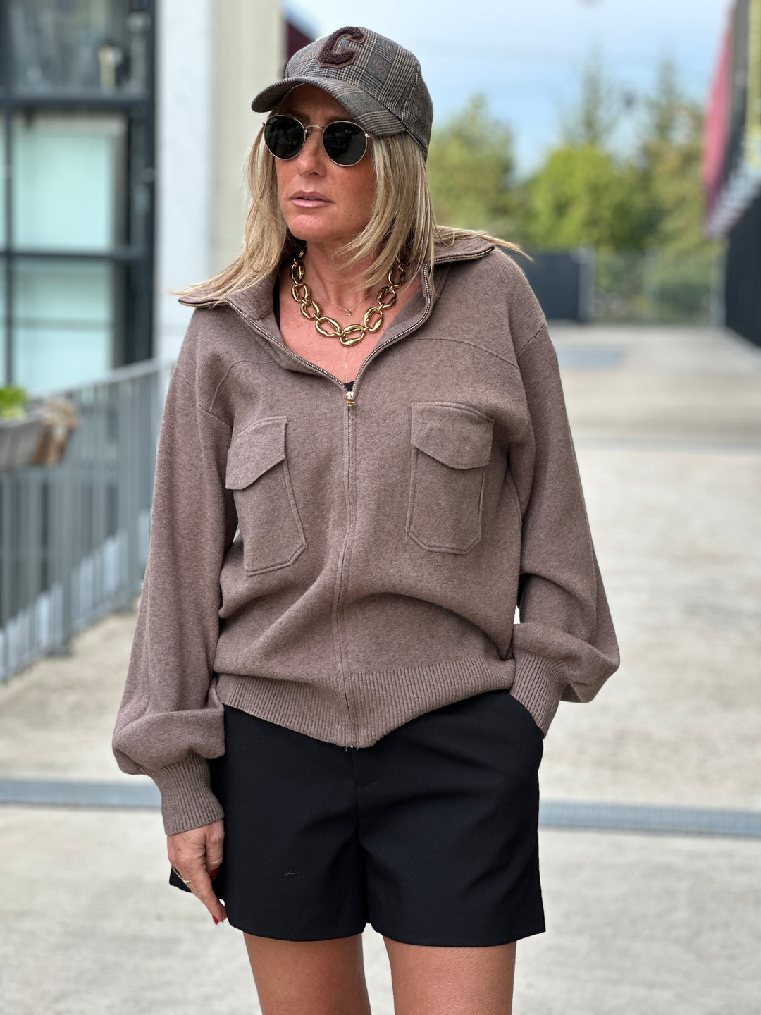 Gilet zip col cheminée poches 8930
