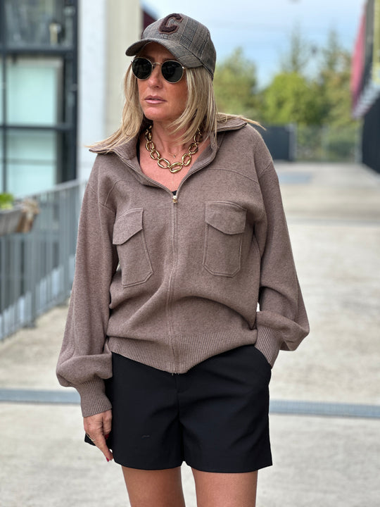 Gilet zip col cheminée poches 8930