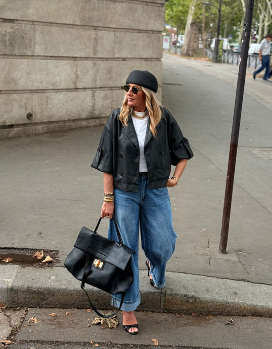 Veste similicuir Nina Noir 8509
