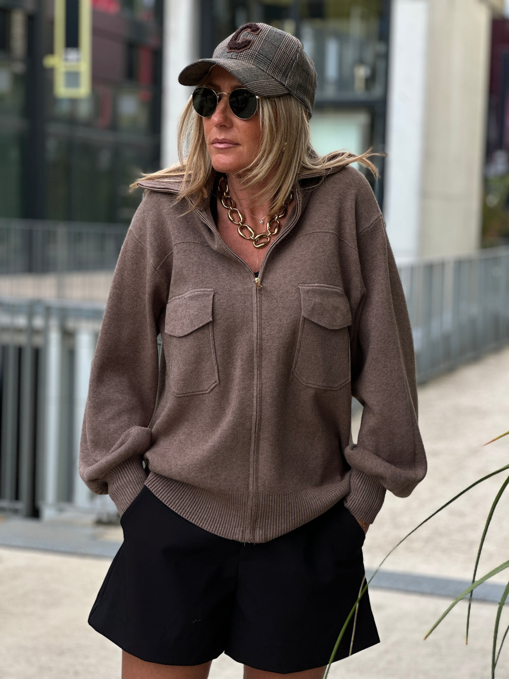 Gilet zip col cheminée poches 8930