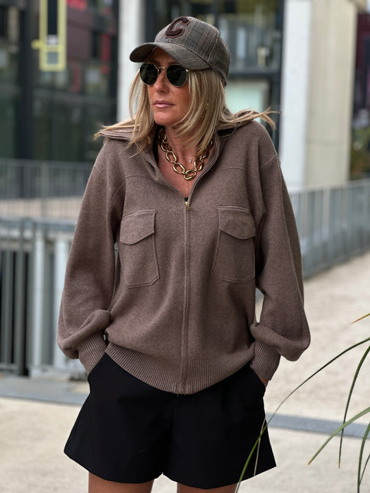 Gilet zip col cheminée poches 8930