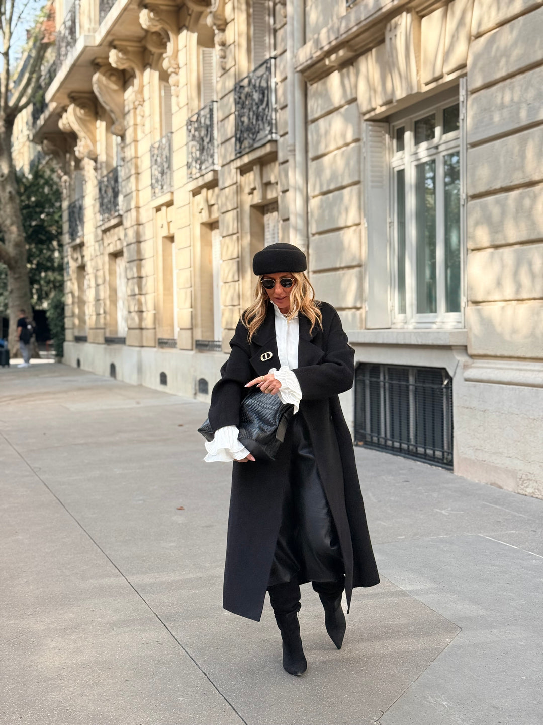 Manteau Laine long col Noir 014