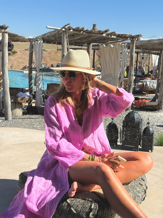 Robe chemiser longue lin délavée 26268 (précommande)