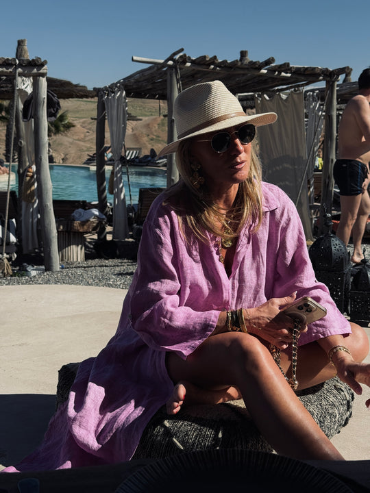 Robe chemiser longue lin délavée 26268 (précommande)