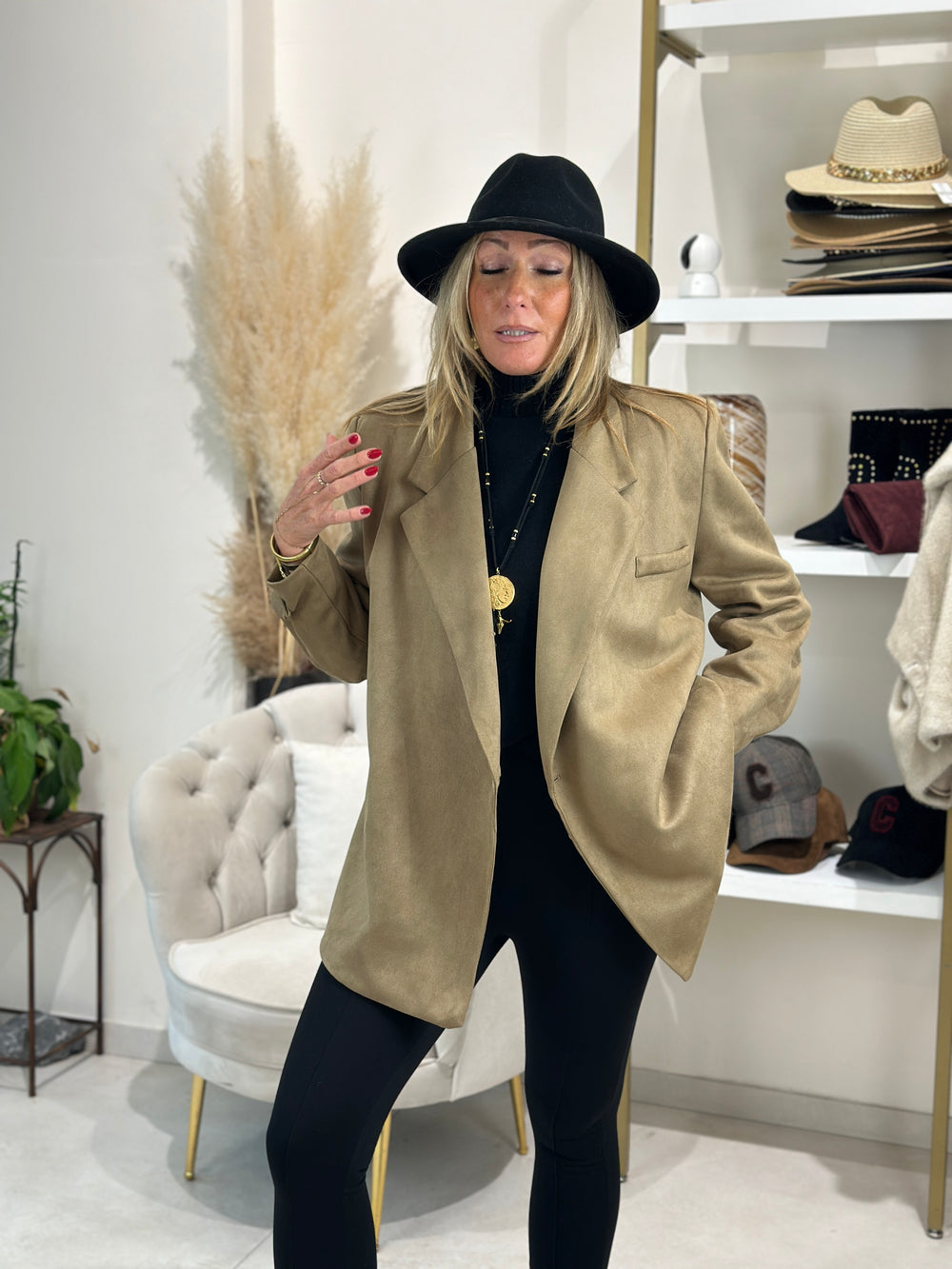 Blazer daim beige Liam