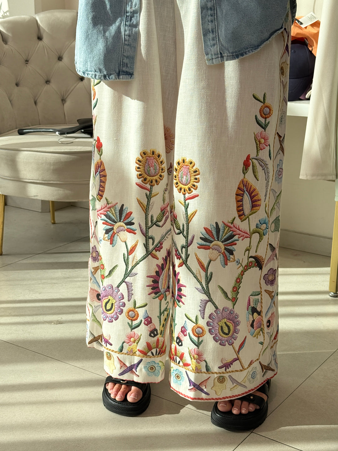 Pantalon imprimée Fleuri Lila K33381/75