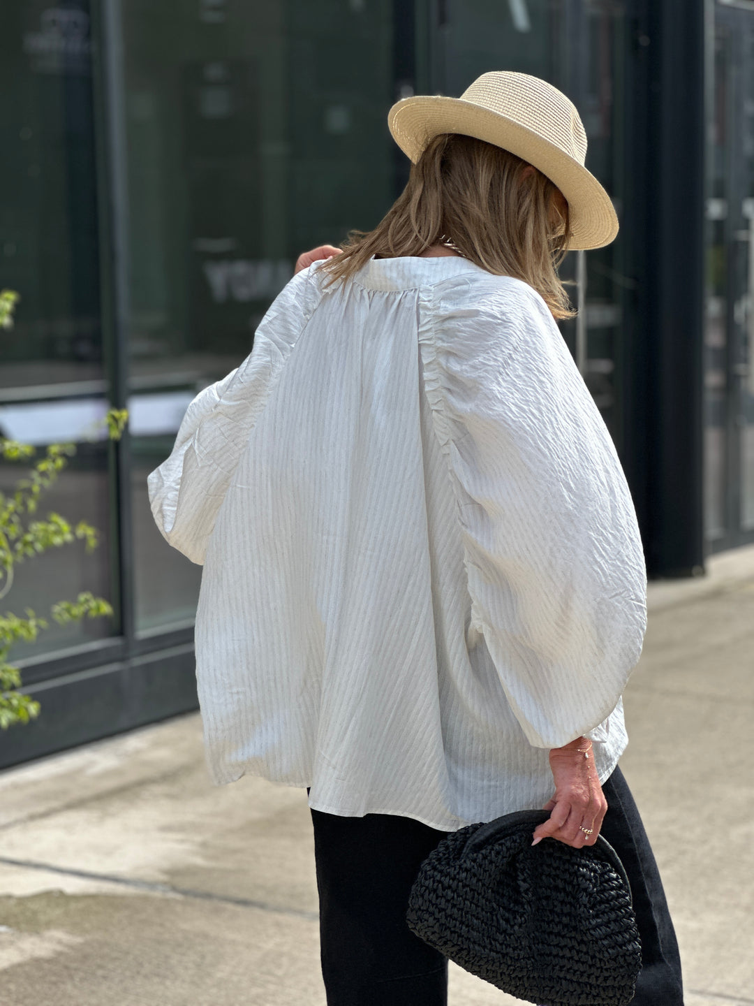 Blouse rayé creme Lin 2410