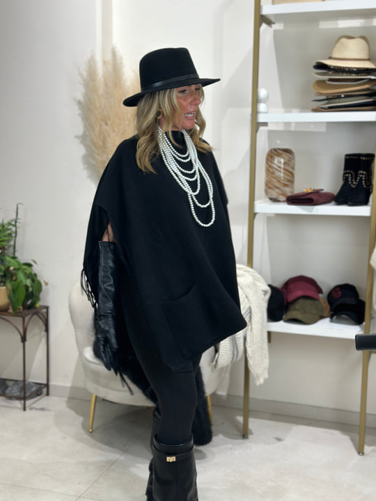 Pull poncho frange TR8313