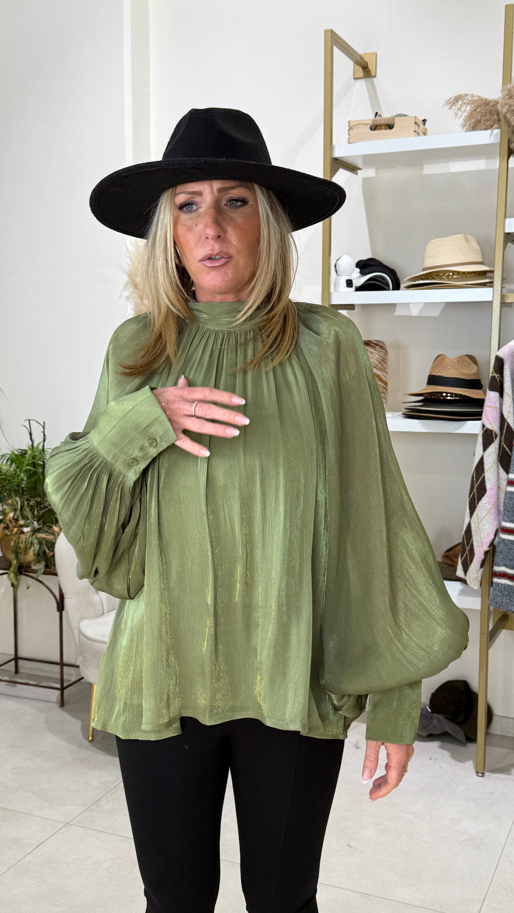 Blouse volant Vert SF2521