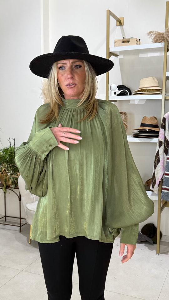 Blouse volant Vert SF2521