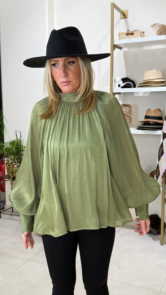 Blouse volant Vert SF2521