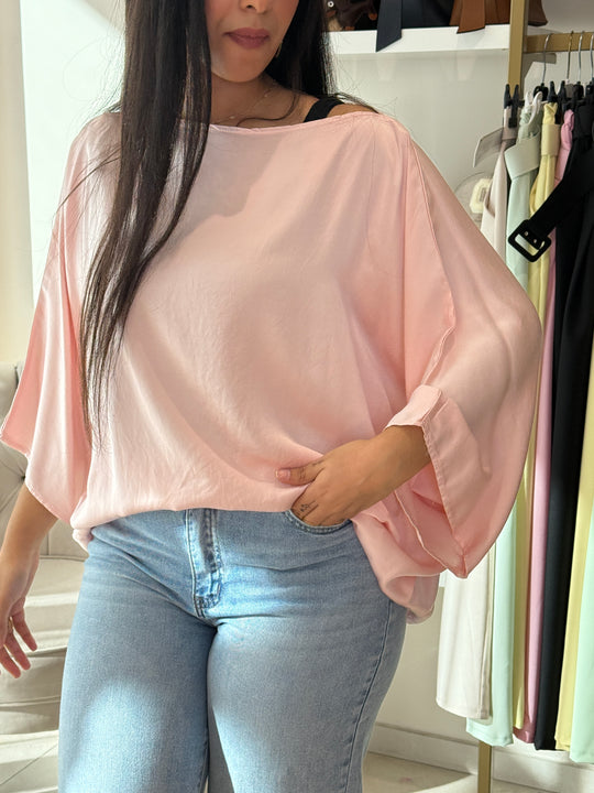 Blouse satin soie fluide