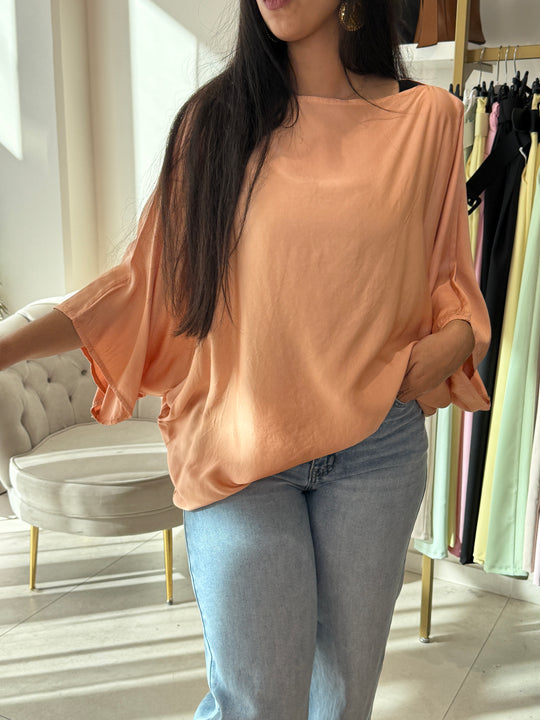 Blouse satin soie fluide