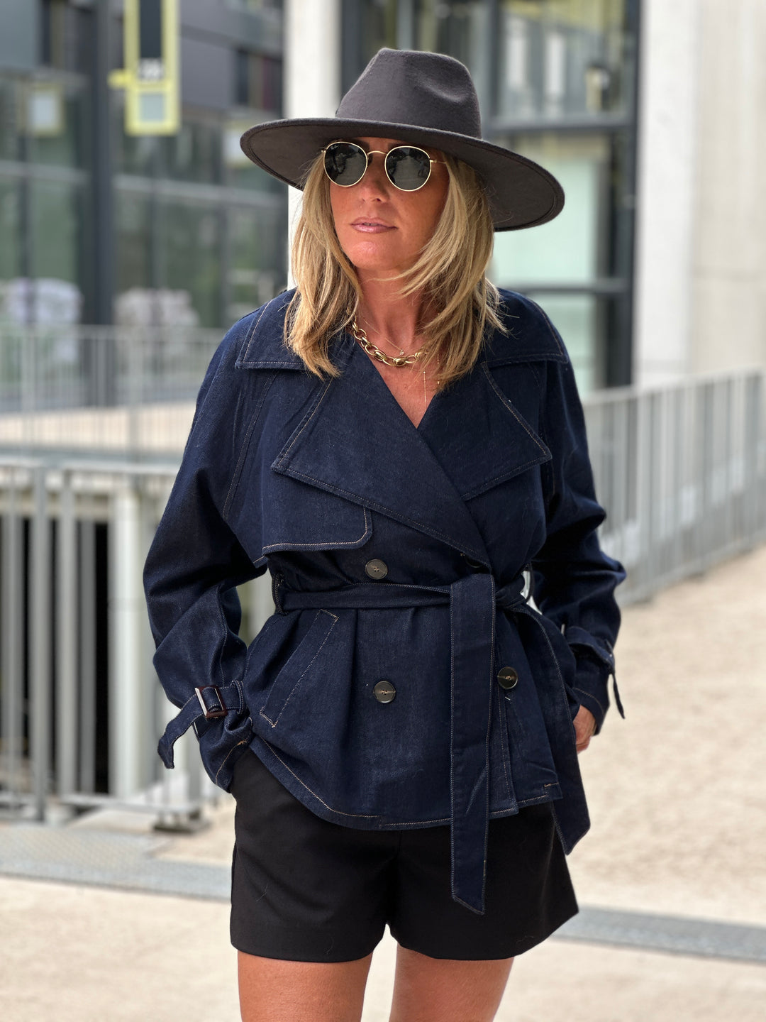 Veste jean attaché
