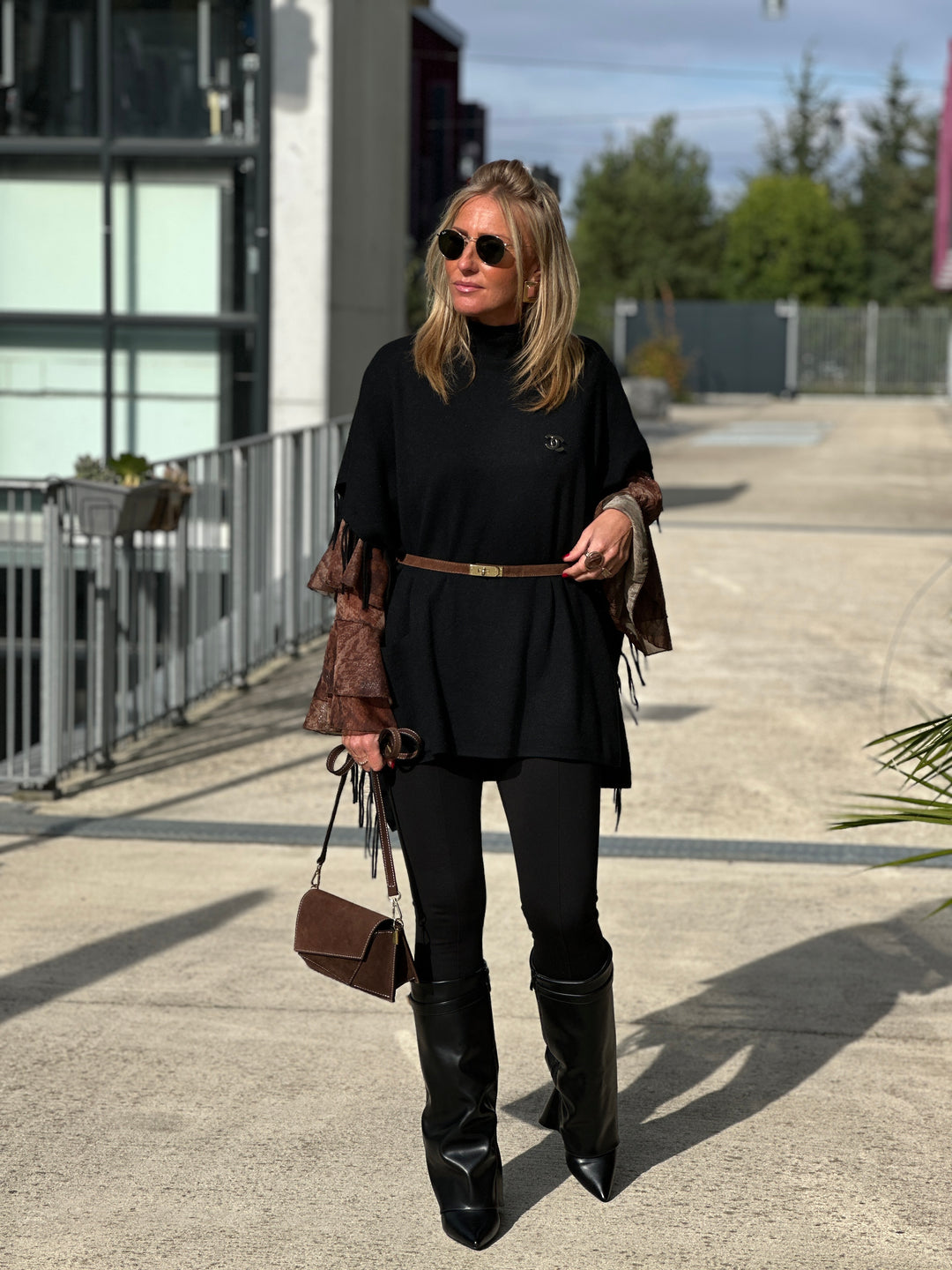 Blouse imprimée volant 7383