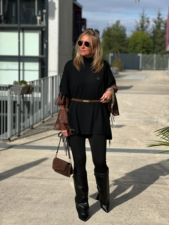 Blouse imprimée volant 7383