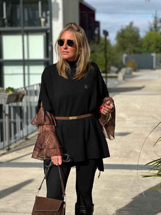 Blouse imprimée volant 7383