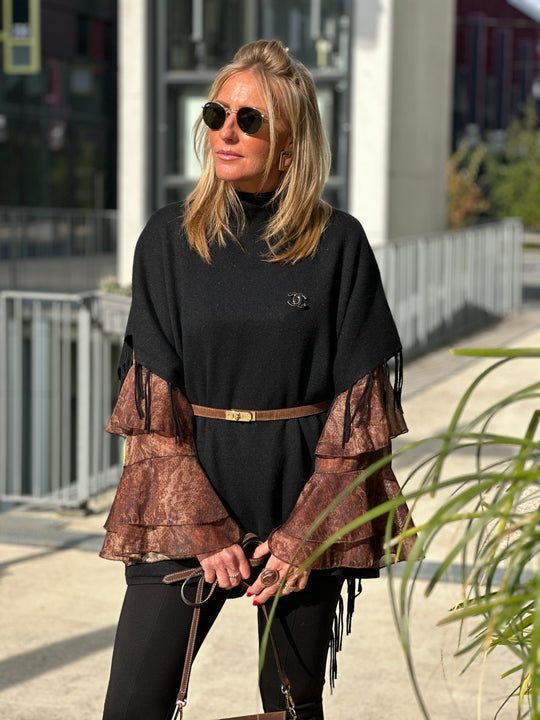 Blouse imprimée volant 7383