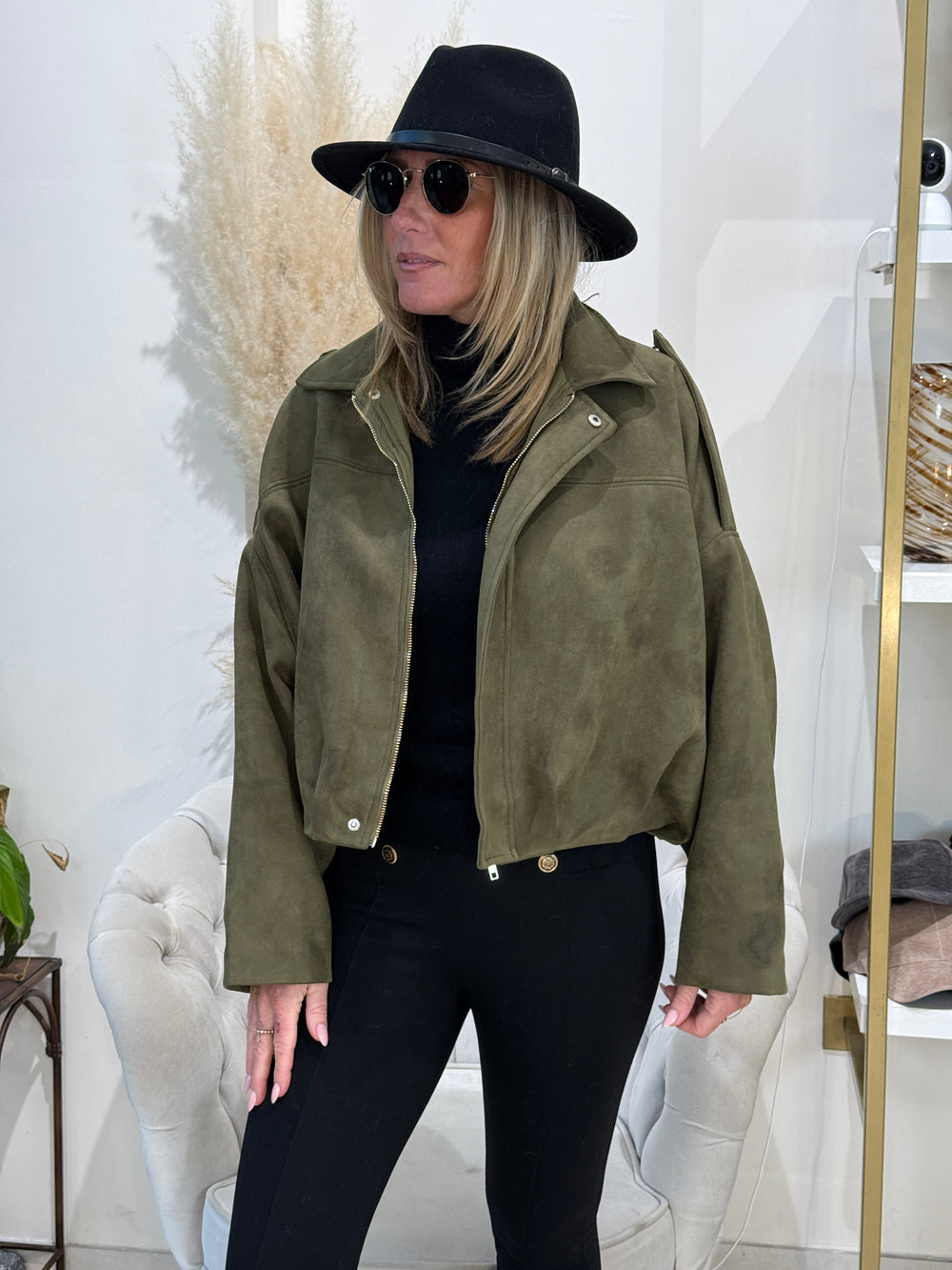 Veste bombers épaules kaki 19917