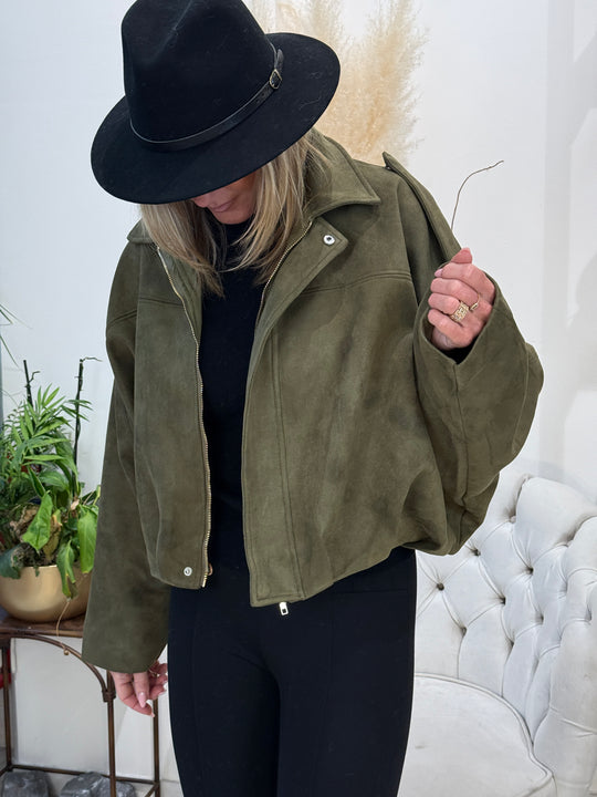 Veste bombers épaules kaki 19917