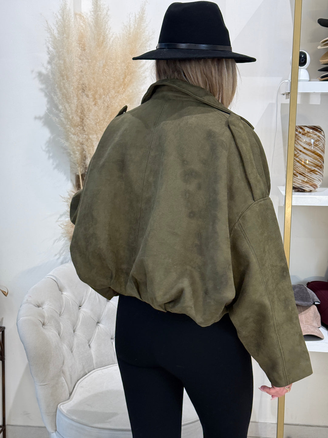 Veste bombers épaules kaki 19917