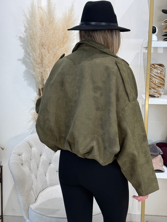 Veste bombers épaules kaki 19917