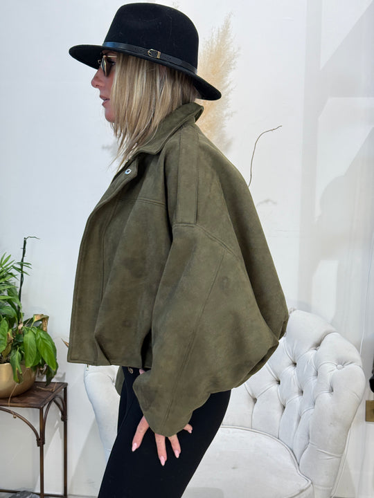 Veste bombers épaules kaki 19917