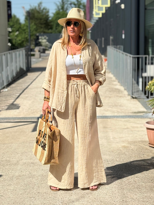 Ensemble lin beige EV012 +EV011