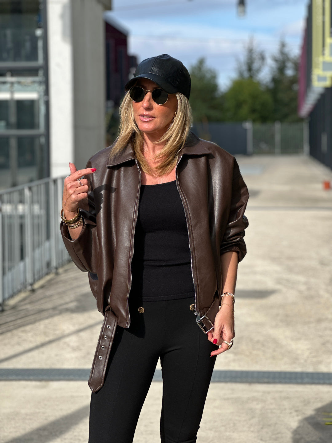 Veste similicuir Choco ceinture 202277