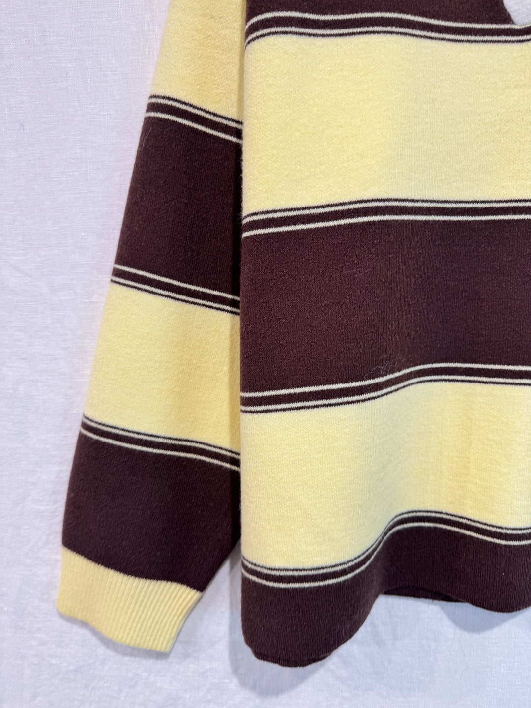 Pull rayure jaune/marron 1041