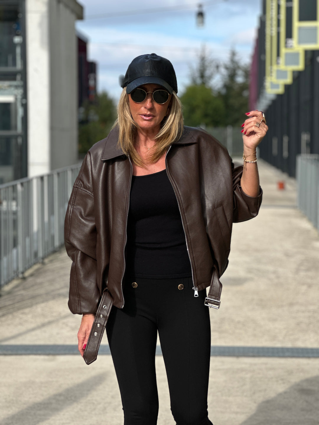 Veste similicuir Choco ceinture 202277