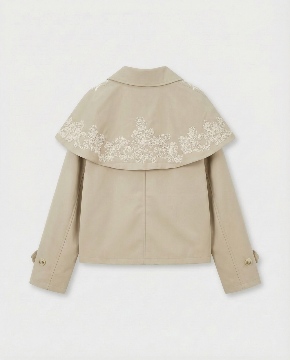 Veste trench col brodée M7555